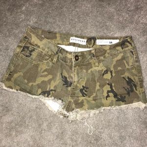 Camo Short Short Jean Shorts